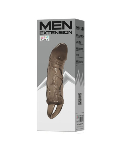 BAILE - PENIS EXTENDER COVER WITH STRAP FOR TESTICLES BLACK 13.5 CM