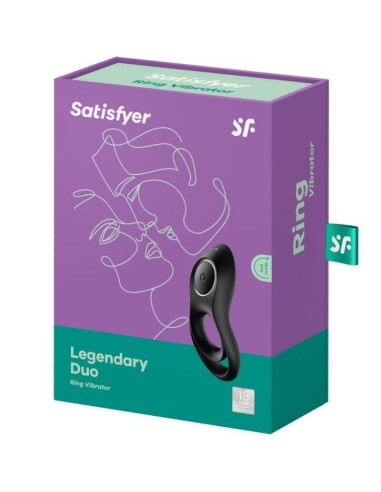 SATISFYER - LEGENDINIS DVIEJŲ ŽIEDŲ VIBRATORIUS JUODAS