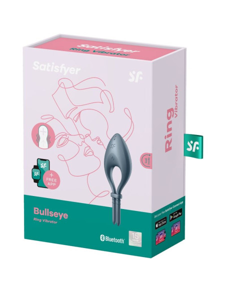 SATISFYER - BULLSEYE RING VIBRATOR APP GREY