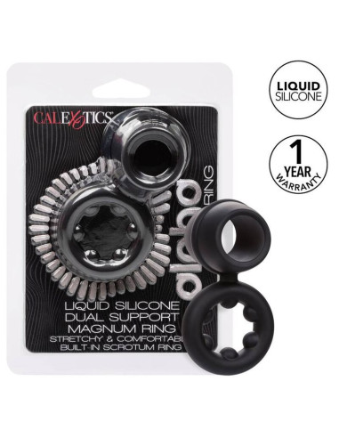 CALEXOTICS - ALPHA DUAL MAGNUM ŽIEDAS JUODAS