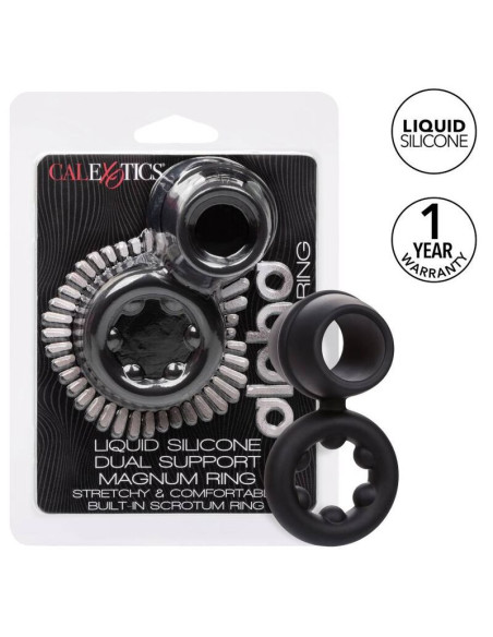 CALEXOTICS - ALPHA DUAL MAGNUM ŽIEDAS JUODAS