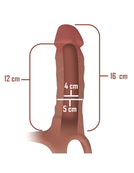 INTENSE - TUŠČIABUČIAI DIRŽAI SU SILIKONINIU DILDO 16 X 3,5 CM
