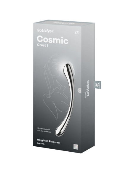 SATISFYER - COSMIC CREST 1 NERŪDĖJANČIO PLIENO DVIGUBAS DILDO