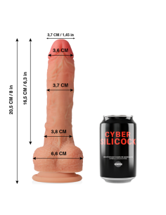 CYBER SILICOCK - CONNOR ULTRA REALISTIŠKAS MINKŠTAS SKYSTAS SILIKONINIS 20,5 CM - O - 3,7 CM 2