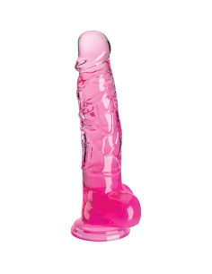 KING COCK - SKAIDRUS REALISTIŠKAS PENIS SU KIEKVIENIAIS 16,5 CM ROŽINIS