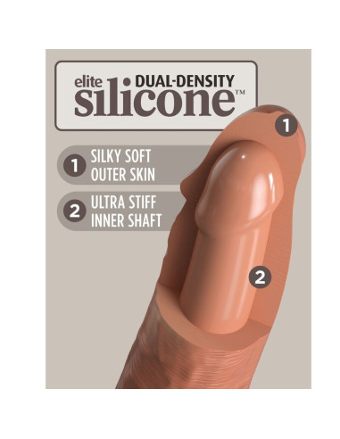 KING COCK - ELITE REALISTIC SILIKONINIS DILDO 20,3 CM KARAMELĖS SKALŪS