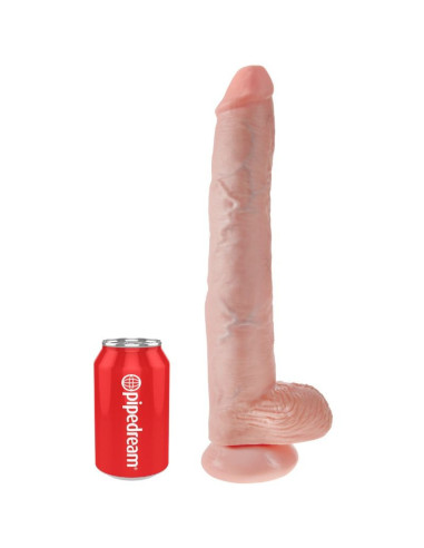 KING COCK - Dildo su kamuoliukais, 35,6 cm, minkštas
