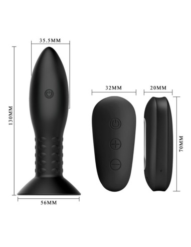 MR PLAY - PLUG WITH BLACK ROTATING BALLS REMOTE CONTROL