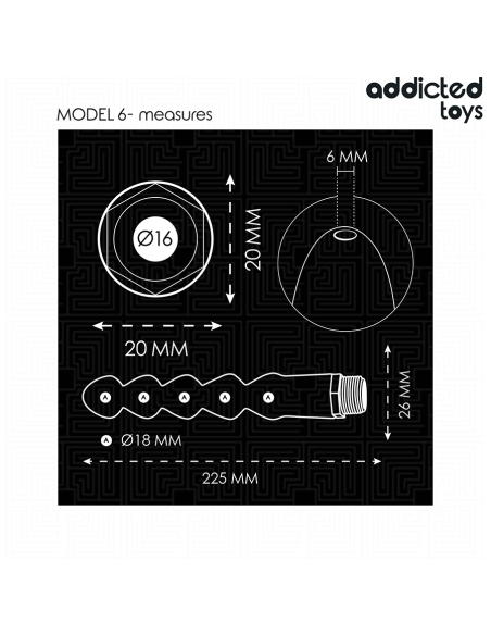 ADDICTED TOYS - ANALINIS VALIKLIS SU UNIVERSALIU ADAPTERIU, MODELIS 6