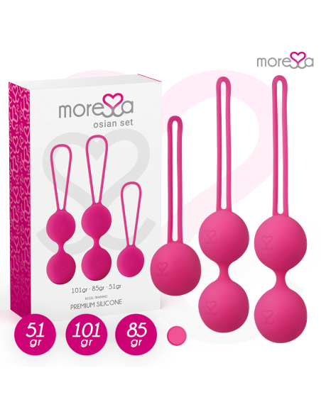 MORESSA - OSIAN RINKINYS PREMIUM SILICONE PINK (Osian One - 51 g Osian Two - 101 g Osian Three 85 g)