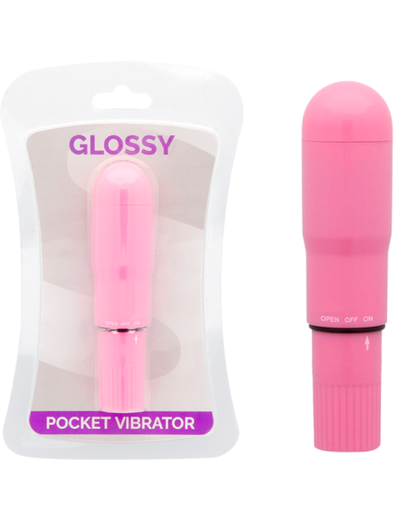 GLOSSY - KIŠENINIS VIBRATORIUS TOLIOS ROŽĖS SPALVA