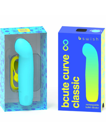 B SWISH - BCUTE CURVE INFINITE CLASSIC įkraunamas mėlynas silikoninis vibratorius