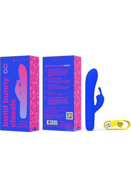 B SWISH - BWILD BUNNY INFINITE CLASSIC įkraunamas mėlynas silikoninis vibratorius