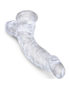 KING COCK - CLEAR REALISTIC CURVED PENIS WITH BALLS 16.5 CM TRANSPARENT 2