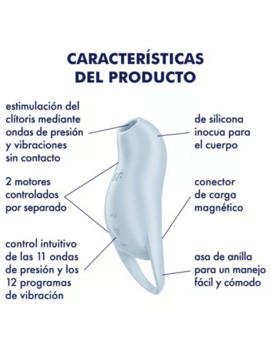 SATISFYER - POCKET PRO 1 KLITORIO STIMULIATORIUS ŠVIESIAI MĖLYNAS