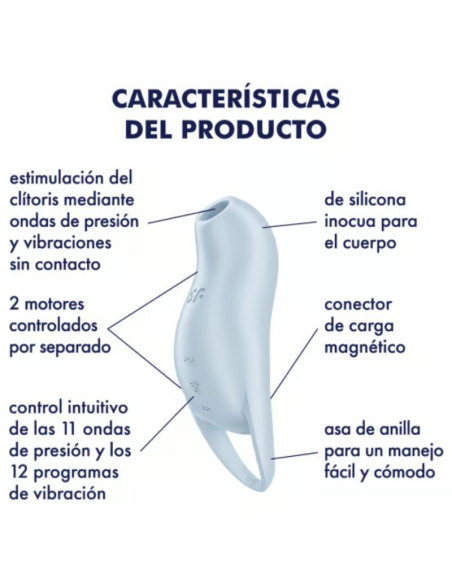 SATISFYER - POCKET PRO 1 KLITORIO STIMULIATORIUS ŠVIESIAI MĖLYNAS