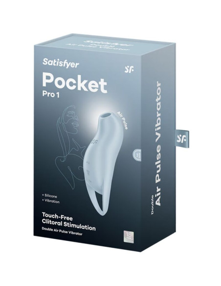 SATISFYER - POCKET PRO 1 KLITORIO STIMULIATORIUS ŠVIESIAI MĖLYNAS