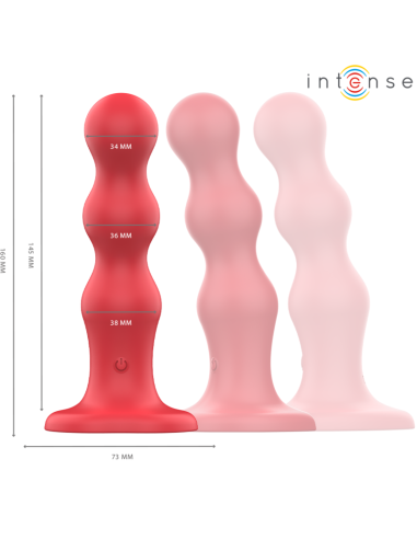 INTENSE - CODY VIBRATOR WITH SUCTION CUP RED REMOTE CONTROL