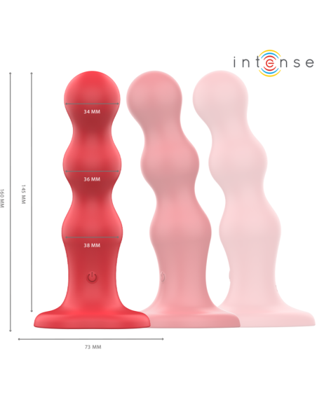 INTENSE - CODY VIBRATOR WITH SUCTION CUP RED REMOTE CONTROL