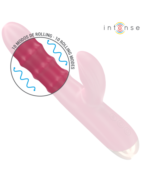 INTENSE - CHLOE DAUGIAFUNKCINIS VIBRATORIUS 3 IN 1 RAUDONAS