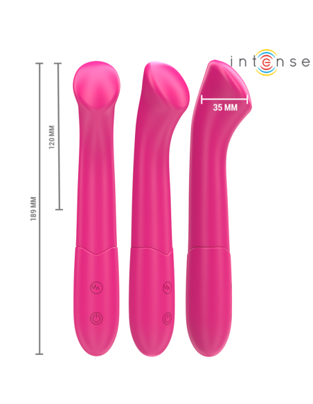 INTENSE - PATY VIBRATORIUS 19 CM LANKSTUS 10 VIBRAVIMŲ MODELIS 2 ROŽINIS