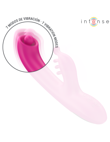 INTENSE - CHRISTINA DAUGIAFUNKCINIS SU KLITORIAUS MASAŽUOKLIU 22,5 CM ROŽINIS