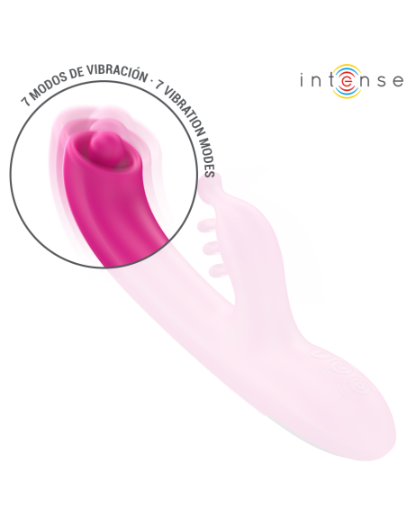 INTENSE - CHRISTINA DAUGIAFUNKCINIS SU KLITORIAUS MASAŽUOKLIU 22,5 CM ROŽINIS