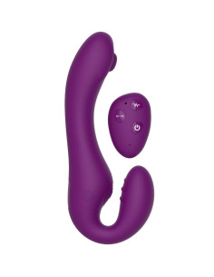 XOCOON - 2 IN 1 BE DIRŽELIO STRAP-ON VIBRATORIUS ELEMENTAS SU NUOTOLINIO VALDYMO PULTELIU, VIOLETINIS