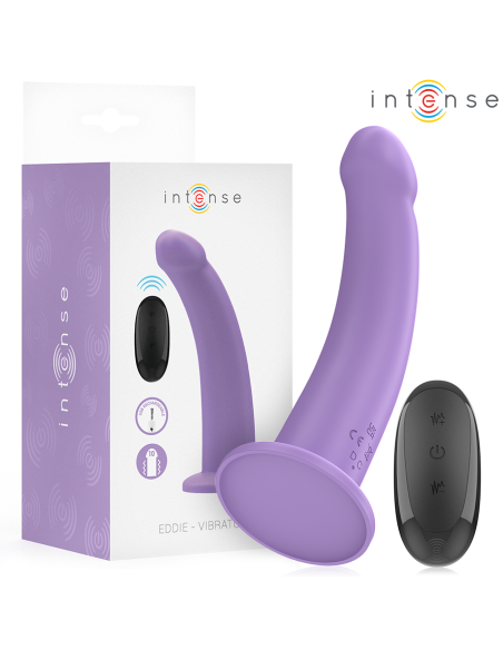 INTENSE - EDDIE VIBRATOR 17,5 CM 10 VIBRACIJŲ VIOLETINIS NUOTOLINIO VALDYMO PULTAS