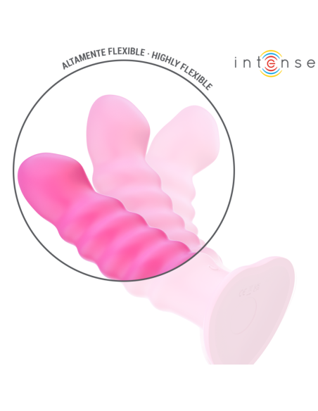 INTENSE - CINDY VIBRATOR DYDIS L SPIRALINIS DIZAINAS 10 VIBRACIJŲ ROŽINIS NUOTOLINIO VALDYMO PULTAS