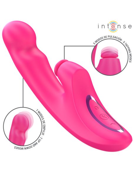 INTENSE - EMI VIBRATOR 13,5 CM DAUGIAFUNKCIS 3 IN 1 10 VIBRACIJŲ ROŽINIS