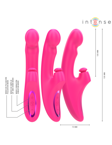 INTENSE - EMI VIBRATOR 13,5 CM DAUGIAFUNKCIS 3 IN 1 10 VIBRACIJŲ ROŽINIS