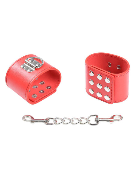 OHMAMA FETISH - RED HANDCUFFS WITH SNAP CLOSURE