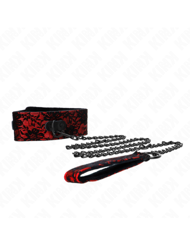 KINK - LACE NECKLACE WITH BELT WITH REAL LEATHER BELT 105 CM - 44 X 5.5 CM