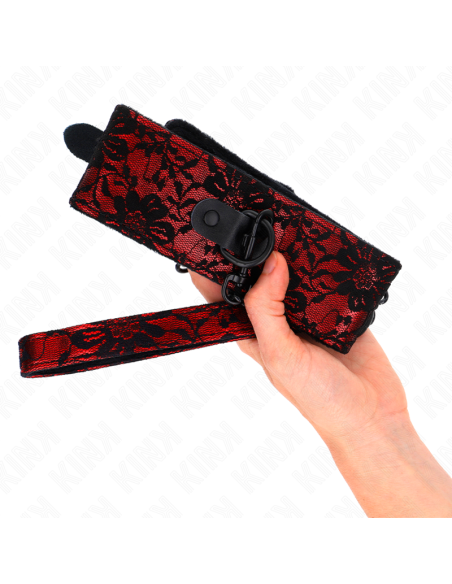 KINK - LACE NECKLACE WITH BELT WITH REAL LEATHER BELT 105 CM - 44 X 5.5 CM