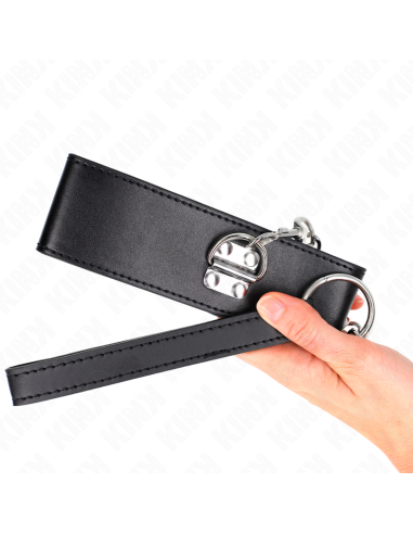 KINK - NECKLACE WITH BELT 65 CM WITH WIDE BLACK STRAP ADJUSTABLE 33.5-41 CM X 5 CM