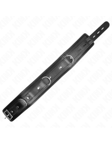 KINK - KAKLO PAPUOŠALAS SU KEMPINĖS DIRBTINĖS ODOS DIRŽELIU, MODELIS 3, REGULIUOJAMAS 37–54 CM X 3 CM