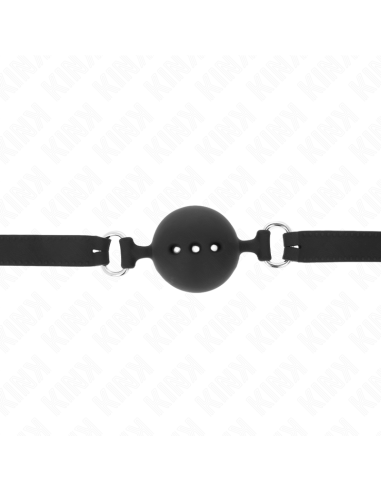 KINK - FULL SILICONE GAG 55 x 2 CM WITH 4.5 CM BALL SIZE M BLACK ADJUSTABLE 35-51 CM