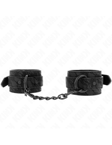 KINK - DARK LACE COVERED WRIST CUFFS ADJUSTABLE BLACK 19-26 CM