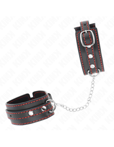 KINK - MAŽAS RIŠO ĮRAŠAS, JUODAS SU RAUDONU PAMUŠALIU, REGULIUOJAMAS 14-24 CM X 3,5 CM
