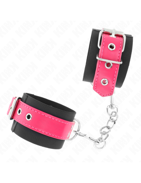 KINK - RIŠO ĮRAŠAI IŠ NAILONO, JUODI, SU ODOS DIRŽU, AVIEČIŲ RAUMENŲ SPALVOS, REGULIUOJAMI 19-29 CM X 5,1 CM