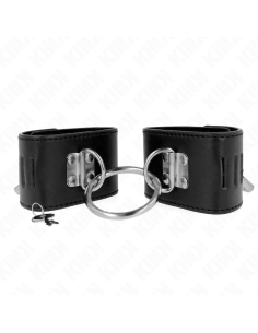 KINK - FIXED WRIST RESTRAINTS WITH RING AND PADLOCK CLOSURE BLACK ADJUSTABLE 16-23 CM X 5.5 CM 2