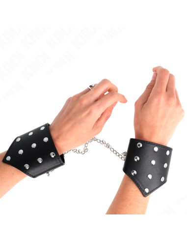 KINK - JUODOS DETALĖS STILIAUS APYRANKĖS SU GRANDINE, REGULIUOJAMOS 17–23 CM X 8,5 CM