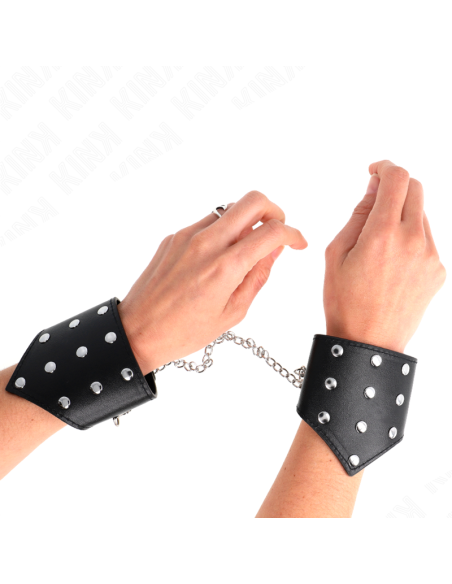 KINK - JUODOS DETALĖS STILIAUS APYRANKĖS SU GRANDINE, REGULIUOJAMOS 17–23 CM X 8,5 CM