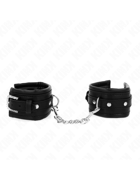 KINK - RIŠO ĮTVARAI SU KARALIENĖS AKMENS SAGTIMI, JUODOS, REGULIUOJAMOS, 25–32 CM X 5,5 CM