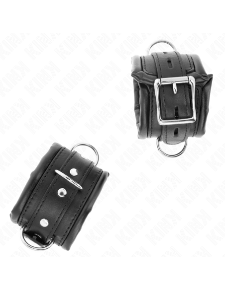 KINK - Tvirti riešo įtvarai su juodu kailio pamušalu, reguliuojami 20-30 CM x 6 CM