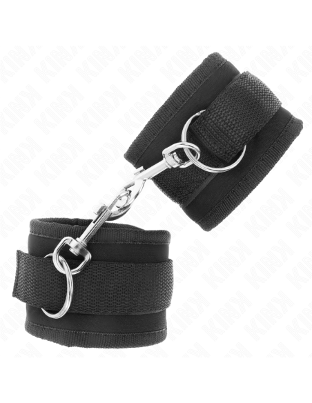 KINK - NYLON BIND HOOKandLOOP WRIST RESTRAINTS BLACK MODEL 2 ADJUSTABLE 18-35 CM X 6 CM