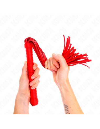 KINK - PLATAŽAS SU RAUDONA TEKSTŪRUOTA RANKENA 48,5 CM