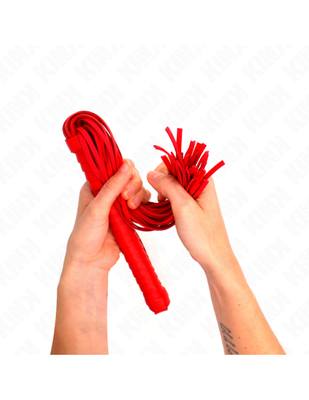 KINK - PLATAŽAS SU RAUDONA TEKSTŪRUOTA RANKENA 48,5 CM
