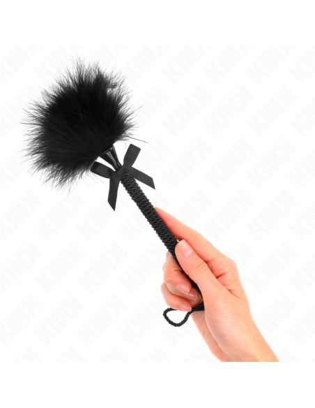 KINK - NYLON ROPE WAND WITH TICKLE FEATHERS AND BLACK BOW 25 CM